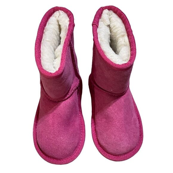 Koolaburra by Ugg Toddler Suede Winter Boot Slip On Sherpa Lined Pink Size 6 - Picture 3 of 9